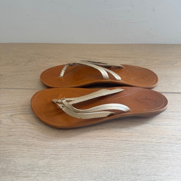OluKai U’l Bubbly Sahara Leather Sandals size 10 - Picture 3 of 6